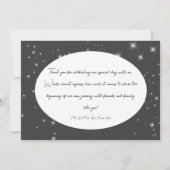 Carte De Remerciements Boho Charcoal Pine Winter Sparkle Mariage (Dos)
