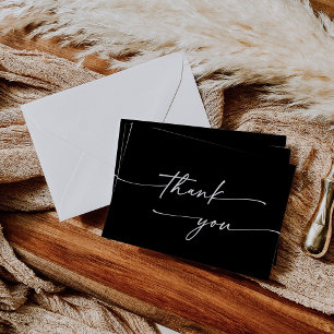 Carte De Remerciements Boho Chic COULEUR ÉDITABLE Mariage plat