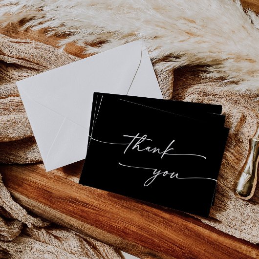 Carte De Remerciements Boho Chic COULEUR ÉDITABLE Mariage plat