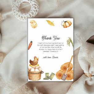 Carte De Remerciements Boho Chic Cultivé Localement Baby shower De Poulet