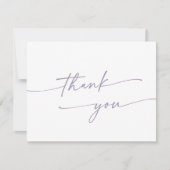 Carte De Remerciements Boho Chic Dusty Mariage Plat Violet (Devant)