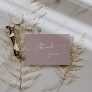 Carte De Remerciements Boho Chic Dusty Rose rose Mariage plat