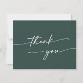 Carte De Remerciements Boho Chic Emerald Vert rose Mariage plat (Devant)