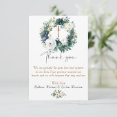 Carte De Remerciements Boho Chic Floral Girls Baptême (Debout devant)