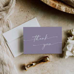 Carte De Remerciements Boho Chic Lavande violet Mariage plat