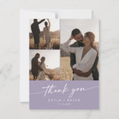 Carte De Remerciements Boho Chic Lavender Purple Mariage Photo Collage (Devant)