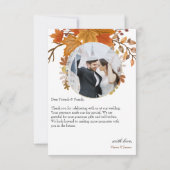 Carte De Remerciements Boho Chic Mariage de automne (Dos)