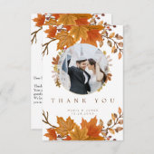 Carte De Remerciements Boho Chic Mariage de automne (Devant / Derrière)