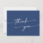 Carte De Remerciements Boho Chic Royal Bleu Rose Mariage plat (Devant)