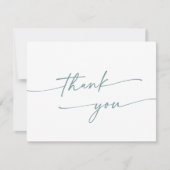Carte De Remerciements Boho Chic Turquoise et blanc Mariage plat (Devant)