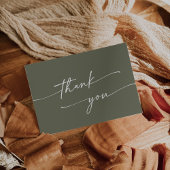 Carte De Remerciements Boho Chic Vert Olive Rose Plat Mariage