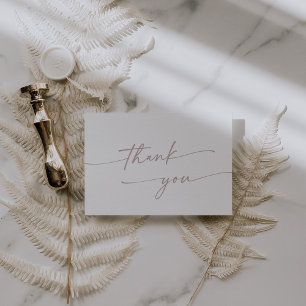 Carte De Remerciements Boho Chush Rose Mariage plat