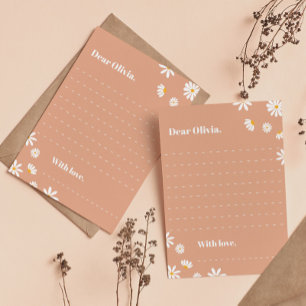 Carte De Remerciements Boho Daisy Anniversaire heure Capsule Note Message