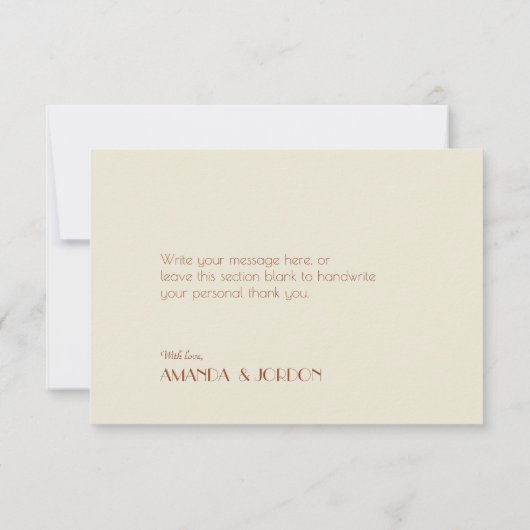 Carte De Remerciements Boho Deco d'automne | Plat Mariage en terre cuite (Dos)