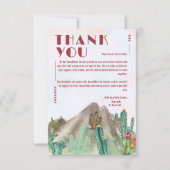 Carte De Remerciements Boho Desert Cactus Arizona Destination mariage (Devant)