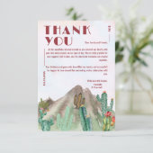 Carte De Remerciements Boho Desert Cactus Arizona Destination mariage (Debout devant)