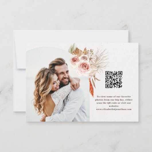 Carte De Remerciements Boho désert fleurs séchées arche de terre tons (Dos)