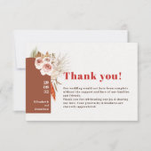 Carte De Remerciements Boho désert fleurs séchées terre tonalités arc mer (Devant)