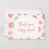 Carte de remerciements Boho doux à la fraise Berry (Devant)