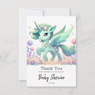 Carte De Remerciements Boho Dreamy Unicorn Baby shower