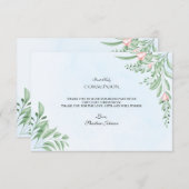 Carte De Remerciements Boho Dusty Blue Greenery Sainte Communion (Devant / Derrière)