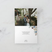 Carte De Remerciements Boho Dusty Blue Neutral Flowers Mariage (Intérieur)