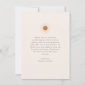 Carte De Remerciements Boho Earth Tone Rainbow Baby shower (Dos)