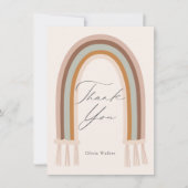 Carte De Remerciements Boho Earth Tone Rainbow Baby shower (Devant)