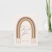Carte De Remerciements Boho Earth Tone Rainbow Baby shower (Devant)