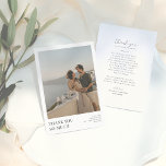 Carte De Remerciements Boho Elegant Calligraphy Ampersand Photo Mariage<br><div class="desc">Un carte de remerciements photo boho qui correspond à notre collection Boho Elegant Calligraphy Ampersand 2 Photo Mariage. Ce design est simple et intemporel, se concentrant sur les photos, la calligraphie de script minimale et la typographie classique. Le dos du design comporte un message de remerciement chaleureux personnalisé pour l'express...</div>
