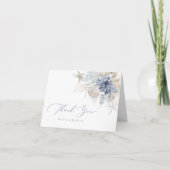 Carte De Remerciements Boho Elegant Ocean Beach Coral Blue Mariage (Devant)