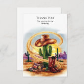 Carte De Remerciements Boho Enchanted Cowboy Anniversaire (Devant / Derrière)