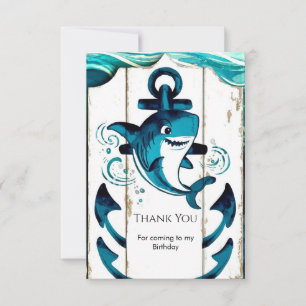 Carte De Remerciements Boho Enchanted Nautical Shark Anniversaire