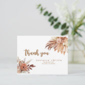 Carte de remerciements Boho et Pampas modifiable. (Debout devant)