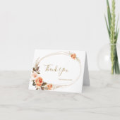 Carte De Remerciements Boho Fall Floral Bural Orange Mariage (Devant)