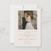 Carte De Remerciements Boho Fall Flowers Rustique Mariage extérieur (Dos)