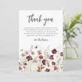 Carte De Remerciements Boho Fall Wildflower Baby Shower (Debout devant)