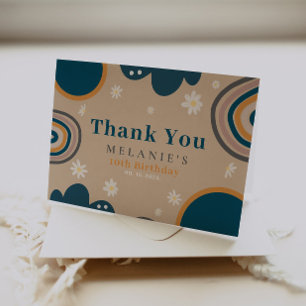 Carte De Remerciements Boho Fête d'anniversaire Fleur de marguerite Arc-e