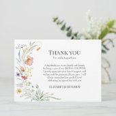 Carte De Remerciements Boho Fête de Mariage Champêtre aux Fleurs Sauvages (Debout devant)