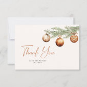 Carte De Remerciements Boho Fête de Mariage de Noël Hiver (Devant)