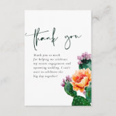 Carte De Remerciements Boho Fête de mariage Desert Cactus et Fleurs pour  (Devant)