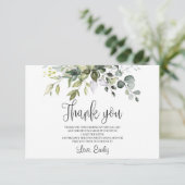 Carte De Remerciements Boho feuillage vert eucalyptus douche nuptiale (Debout devant)