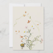 Carte De Remerciements Boho Fleur sauvage Beige Baby shower Beige  (Dos)