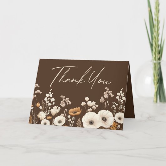 Carte De Remerciements Boho Fleur sauvage Fleurs sauvages Jardin Floral (Devant)