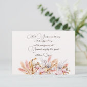 Carte De Remerciements Boho fleurs adulte Anniversaire (Debout devant)