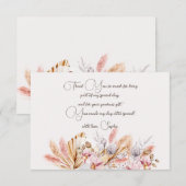 Carte De Remerciements Boho fleurs adulte Anniversaire (Devant / Derrière)