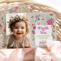 Boho Fleurs brillantes Wild One Birthday Photo