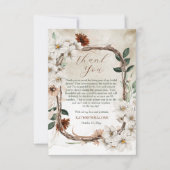 Carte De Remerciements Boho Fleurs d'automne aux tons feutrés Tombez amou (Devant)