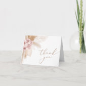 Carte De Remerciements Boho Fleurs d'Herbe de Pampas (Devant)