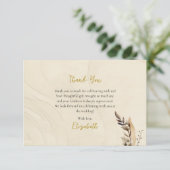 Carte De Remerciements Boho Fleurs Pampas Grass Fête des mariées Othodoxe (Debout devant)